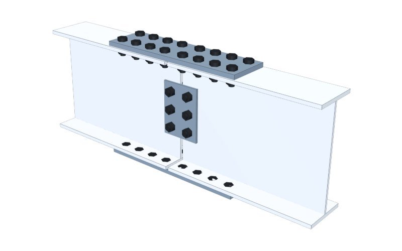 Beam splice connection - 3D model