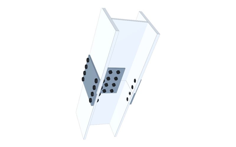 Bolted Compression Splice - 3D view