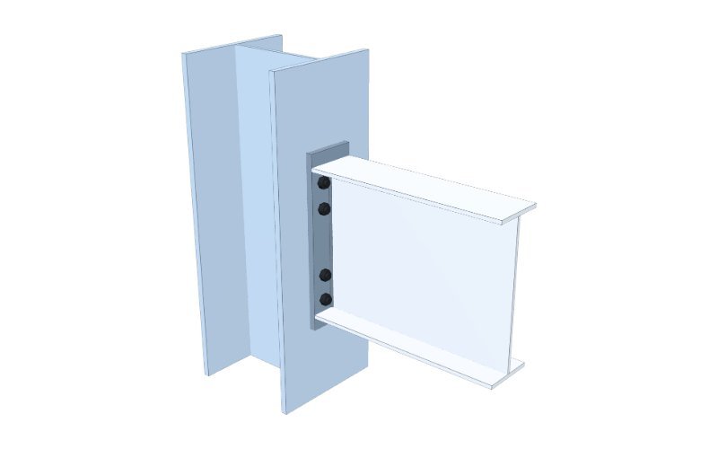 Flush Moment End Plate - 3D view