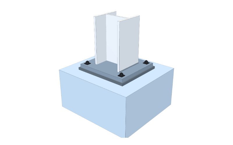 Pinned Base Plate - 3D view