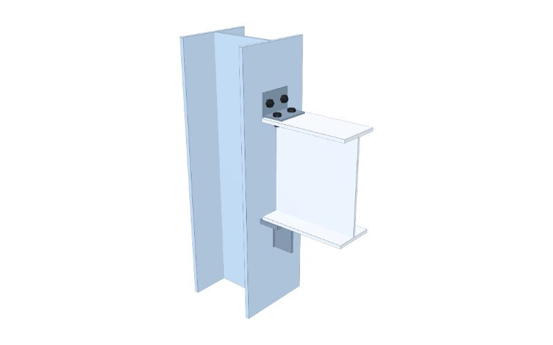 Stiffened Seated Connection - 3D view