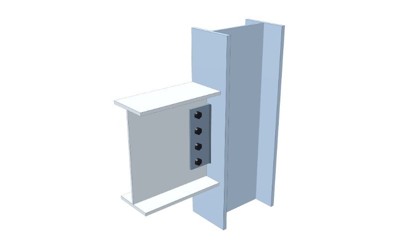 Fin plate connection - 3D model